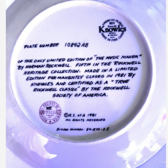 3 Vintage Norman Rockwell Collector Plate Knowles 1981–1984 Christmas Music Make - Picture 7 of 7